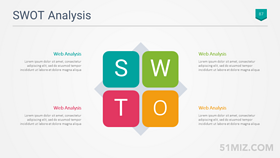  Color 16:9 widescreen swot block graphic personal analysis ppt template