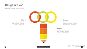黃色16:9寬屏鉛筆創(chuàng)意三環(huán)并列關(guān)系ppt圖表