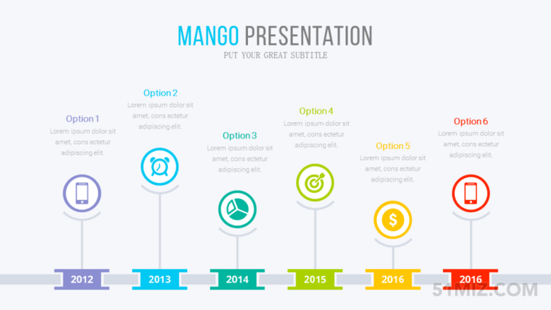 彩色16:9寬屏扣帶設(shè)計(jì)ppt漂亮的時(shí)間軸